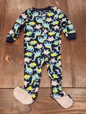 Carter's Navy Dinosaur Print Footed One-Piece